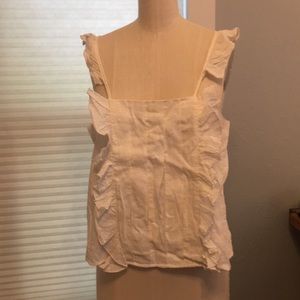 White ruffle tank top